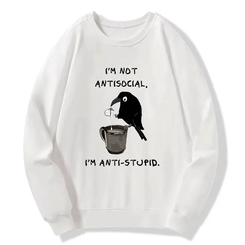 calm alone crow sweatshirt on sale