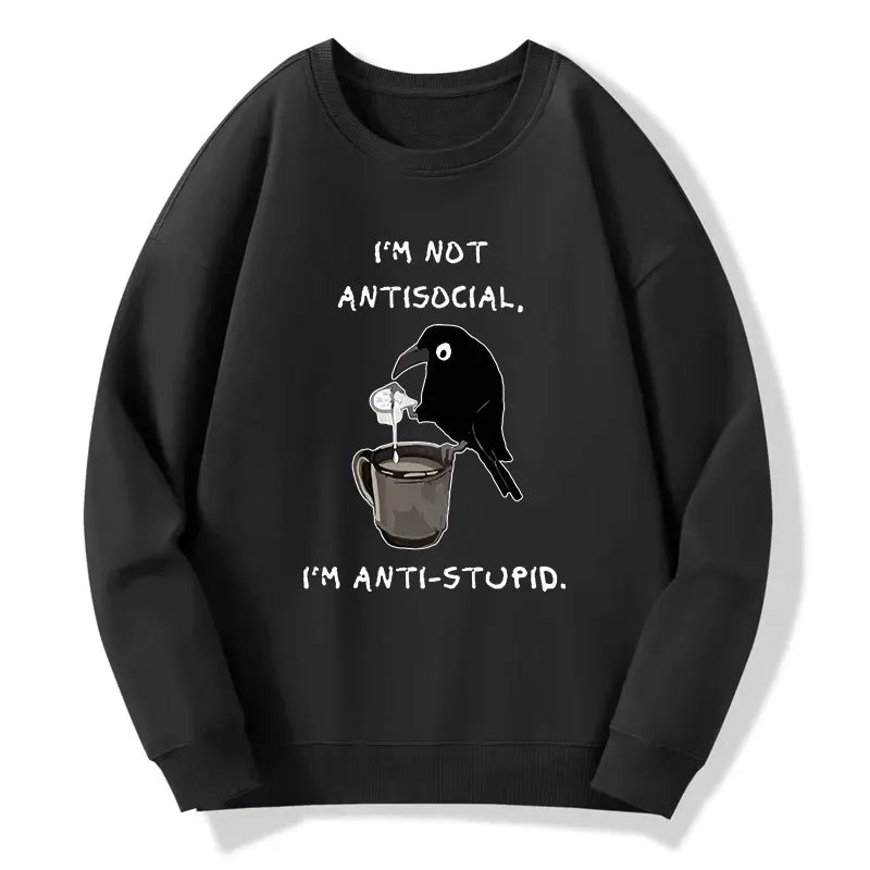 calm alone crow sweatshirt on sale