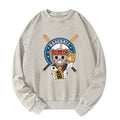 japanese baseball cat washed sweatshirt on sale