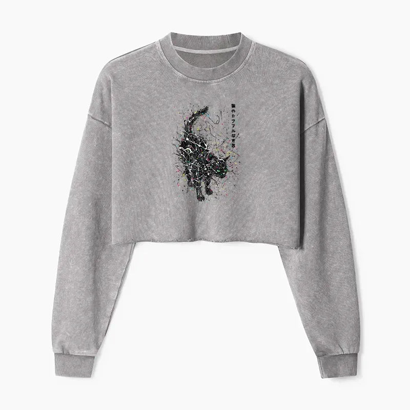 Japanese vintage crop sweatshirt for women