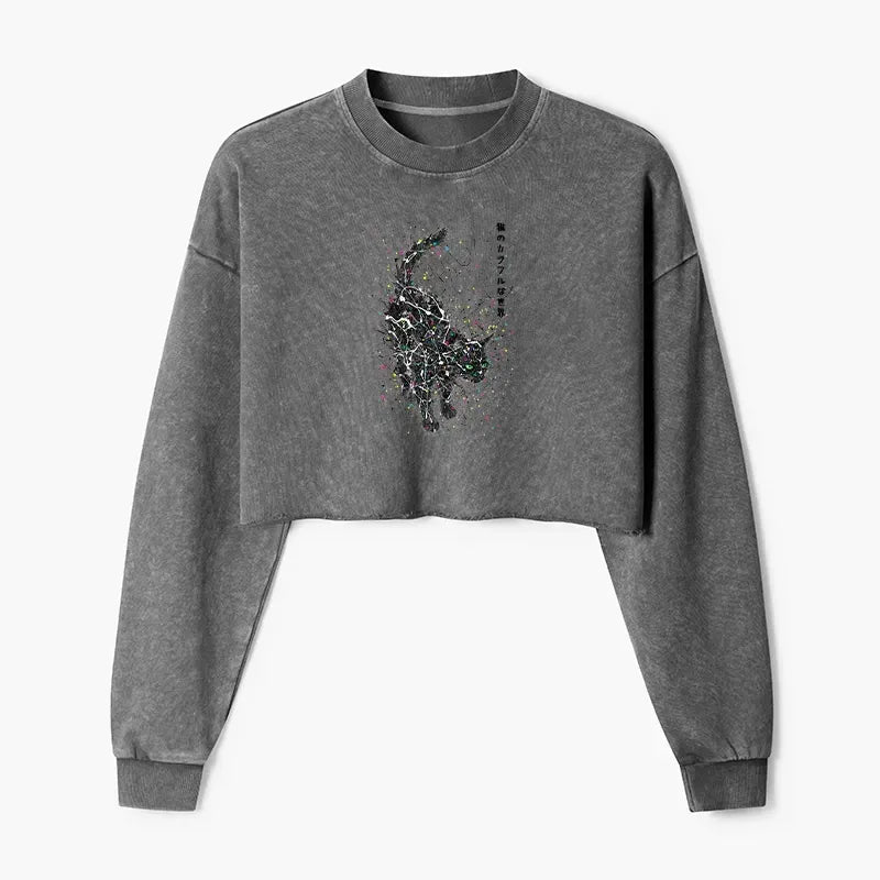 Japanese vintage crop sweatshirt for women