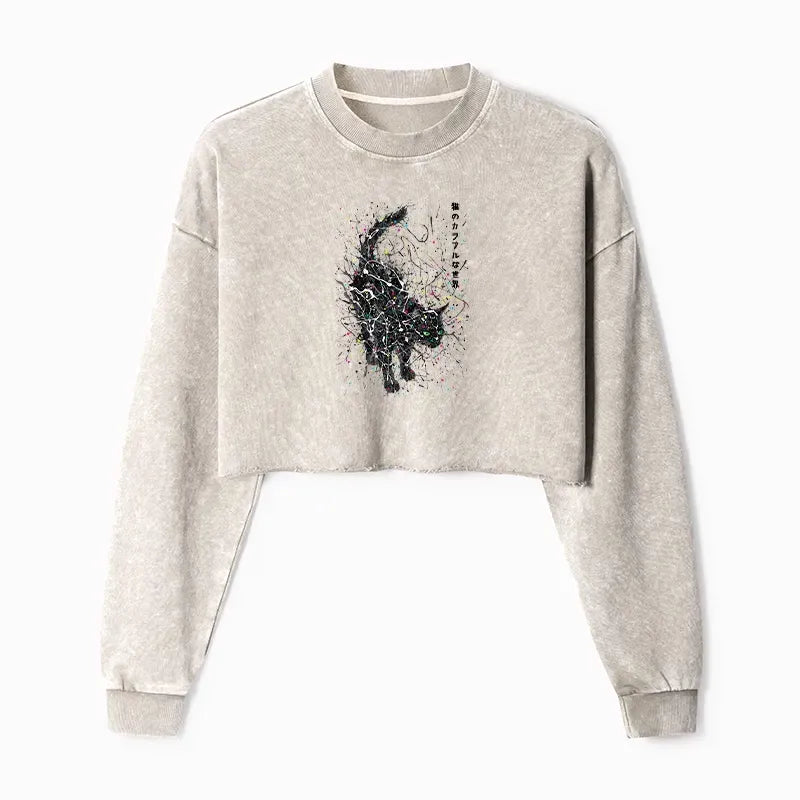 Japanese vintage crop sweatshirt for women
