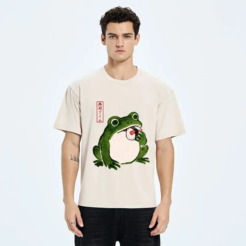 Funny Hungry Frog Sushi Tee for Summer
