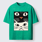 White Cat Vintage T-Shirt Gift for Her