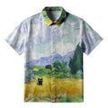 Kyoto-Lion Black Cat In The Wheat Field Button-up Shirt