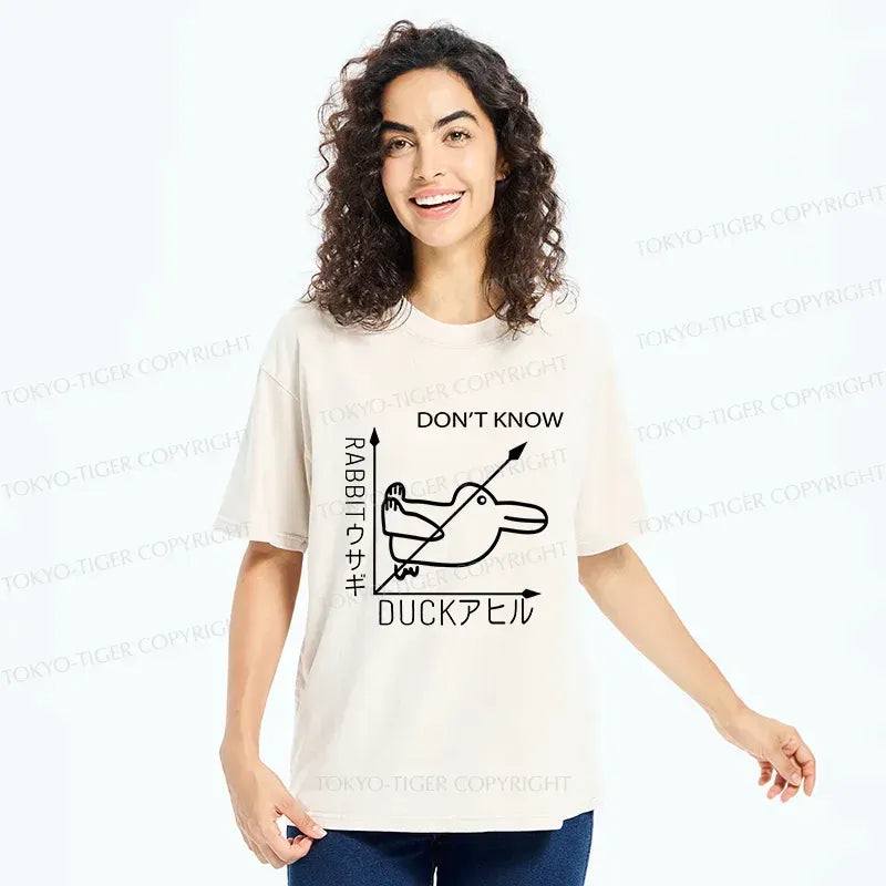 Kyoto-Lion Rabbit Or Duck Washed T-Shirt
