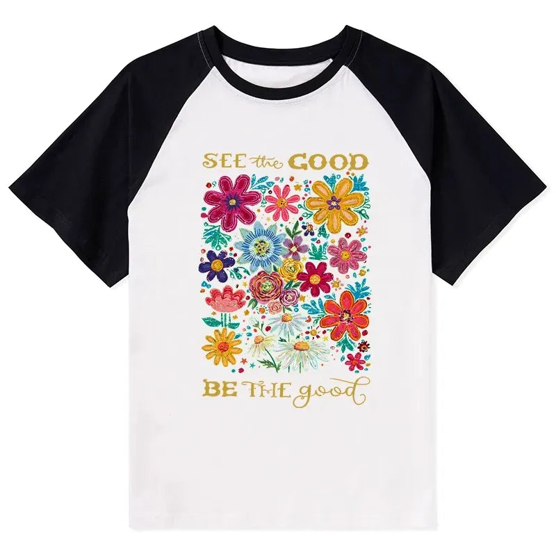 Kyoto-Lion Flower£ºSee The Good Be The Good Raglan T-shirt