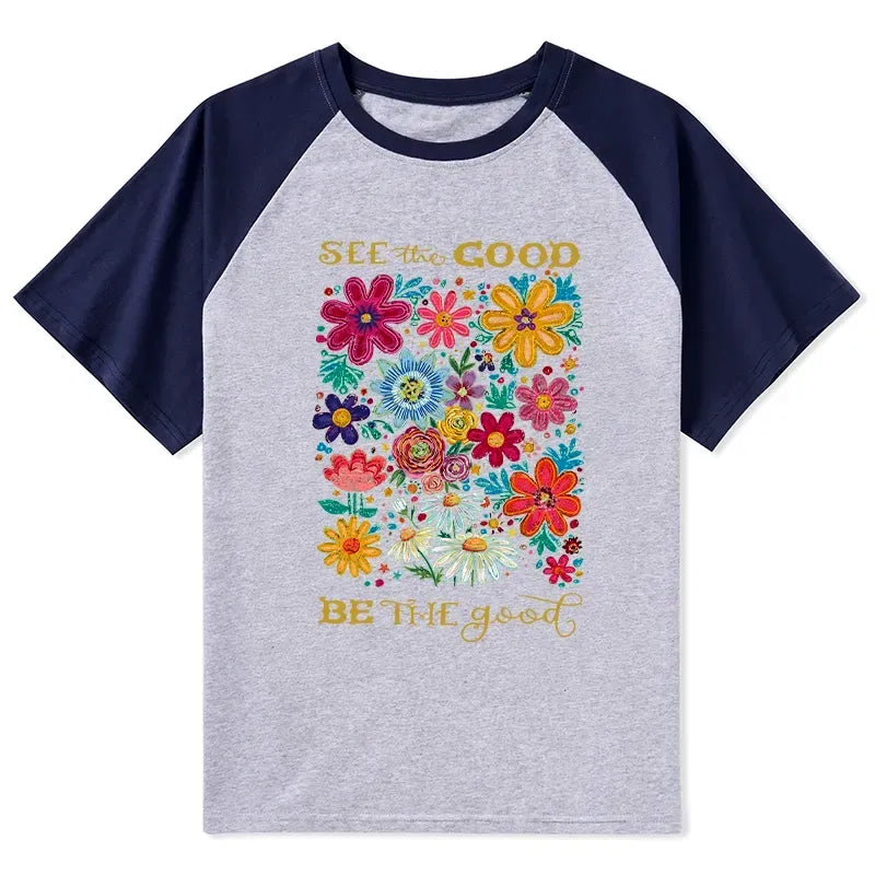 Kyoto-Lion Flower£ºSee The Good Be The Good Raglan T-shirt