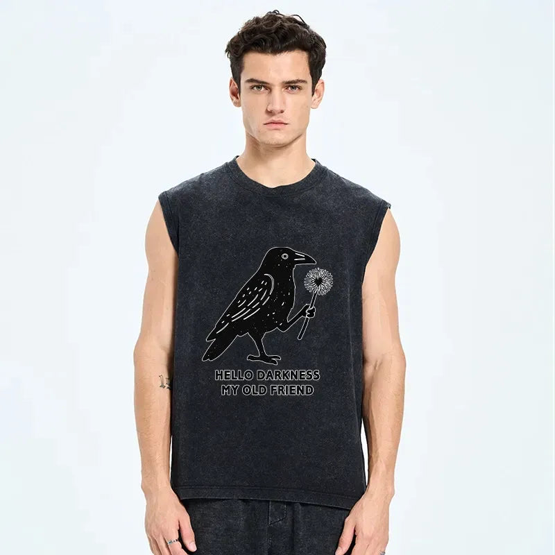 Crow Ukiyo-e Tank Top Casual Streetwear