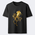 Japanese Squid Ink Painting T-Shirt for Daily Wear