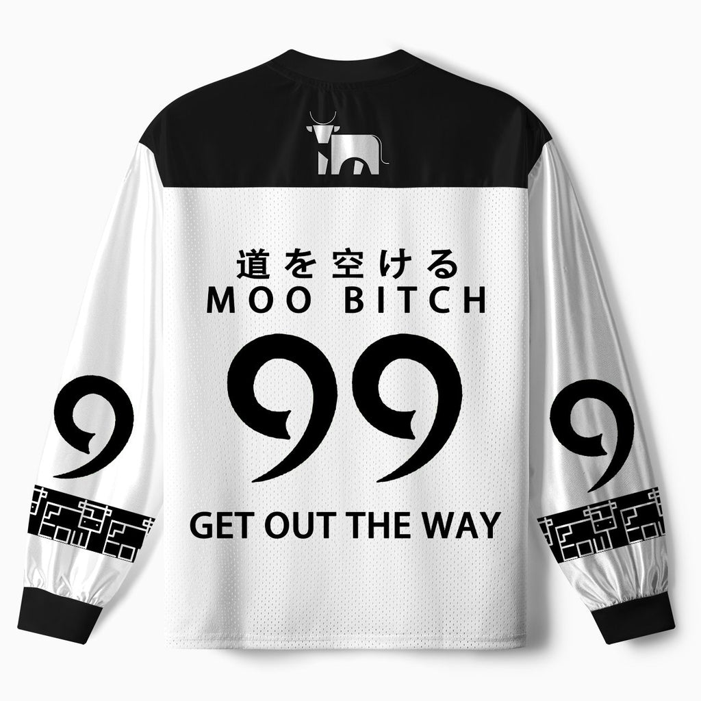 Kyoto-Lion Funny Cow: Moo Bitch Get Out The Way Paneled Long Sleeve Jersey