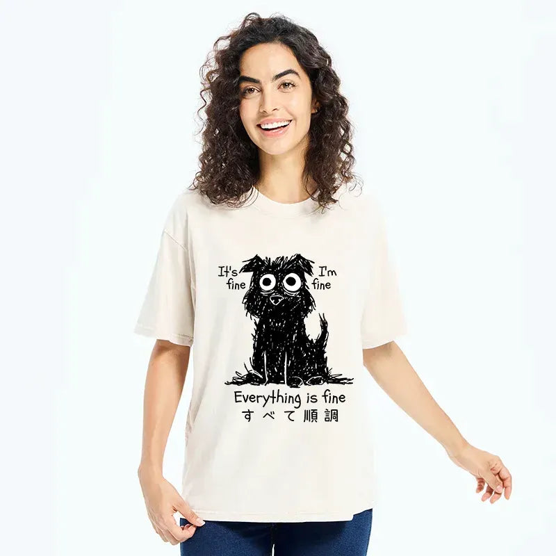 kyoto lion everything is fine t-shirt