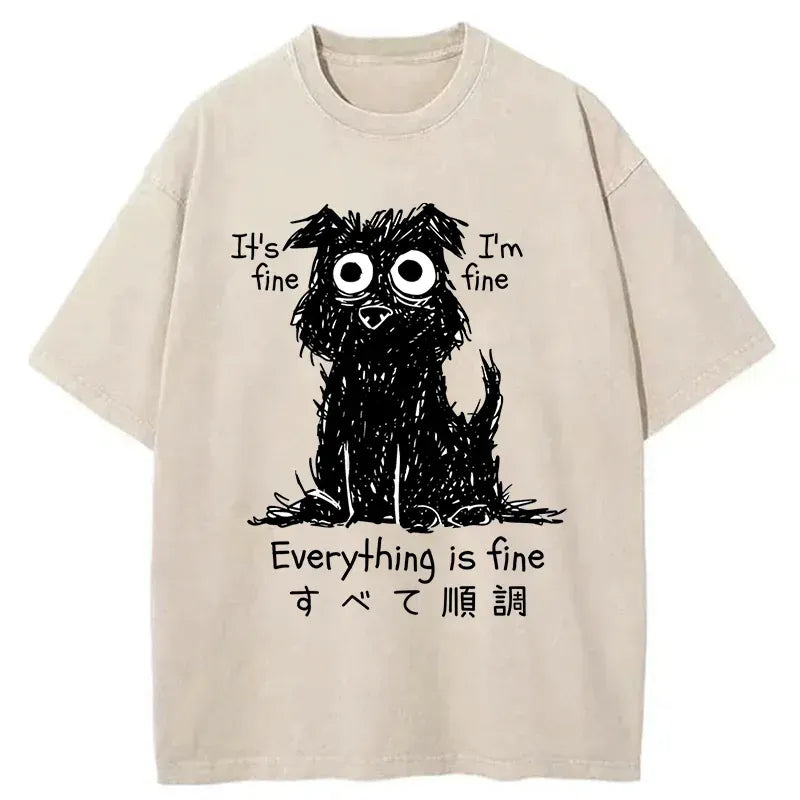 kyoto lion everything is fine t-shirt