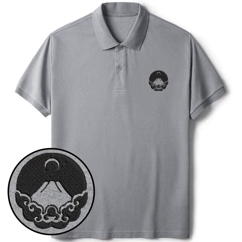 Mount Fuji embroidered polo shirt on sale