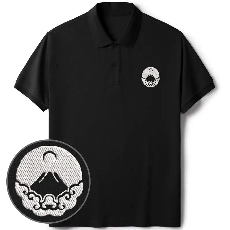 Mount Fuji embroidered polo shirt on sale