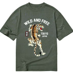 Kyoto-Lion Tiger Street Cotton Classic T-Shirt