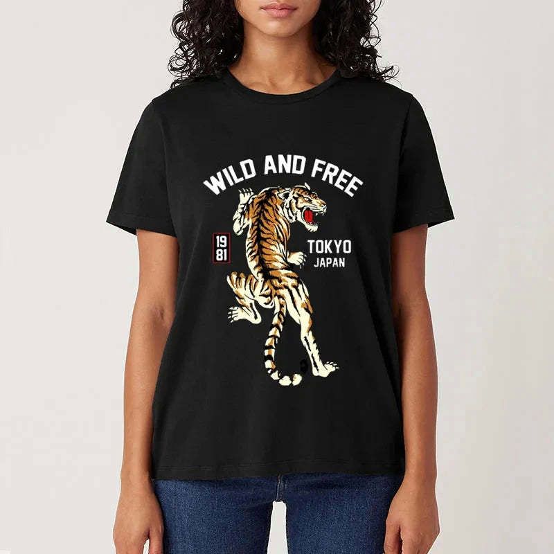 Kyoto-Lion Tiger Street Cotton Classic T-Shirt