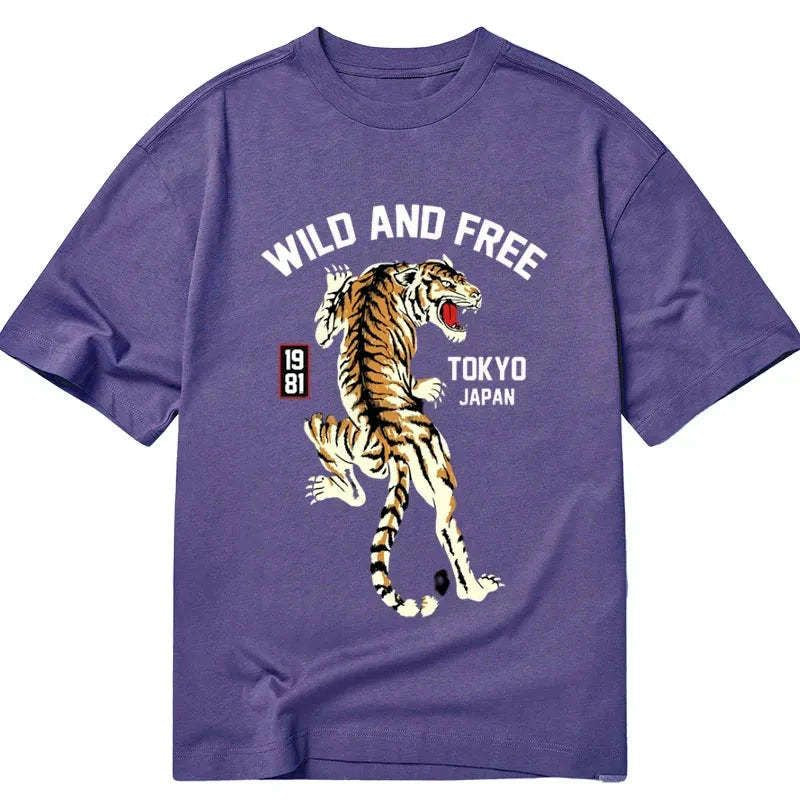 Kyoto-Lion Tiger Street Cotton Classic T-Shirt