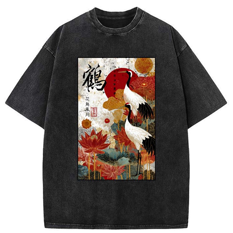 Unisex cotton t-shirt with Japanese art