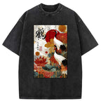 Unisex cotton t-shirt with Japanese art