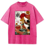 Kyoto-Lion Under The Vermilion Sun Washed T-Shirt