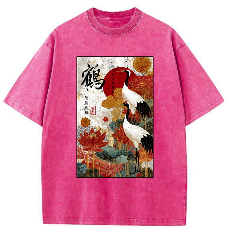 Kyoto-Lion Under The Vermilion Sun Washed T-Shirt