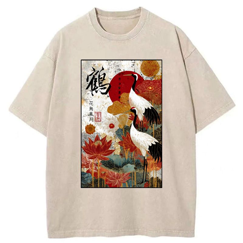 Japanese vintage washed t-shirt for summer
