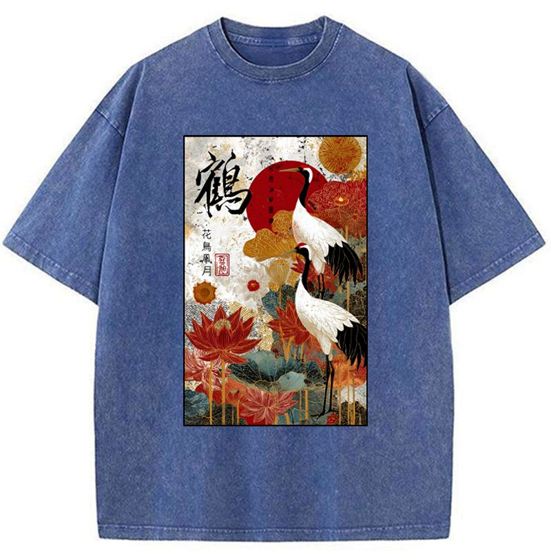 Japanese vintage washed t-shirt for summer