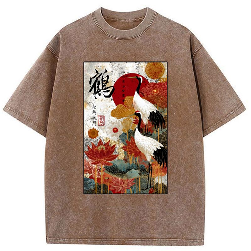Kyoto-Lion Under The Vermilion Sun Washed T-Shirt