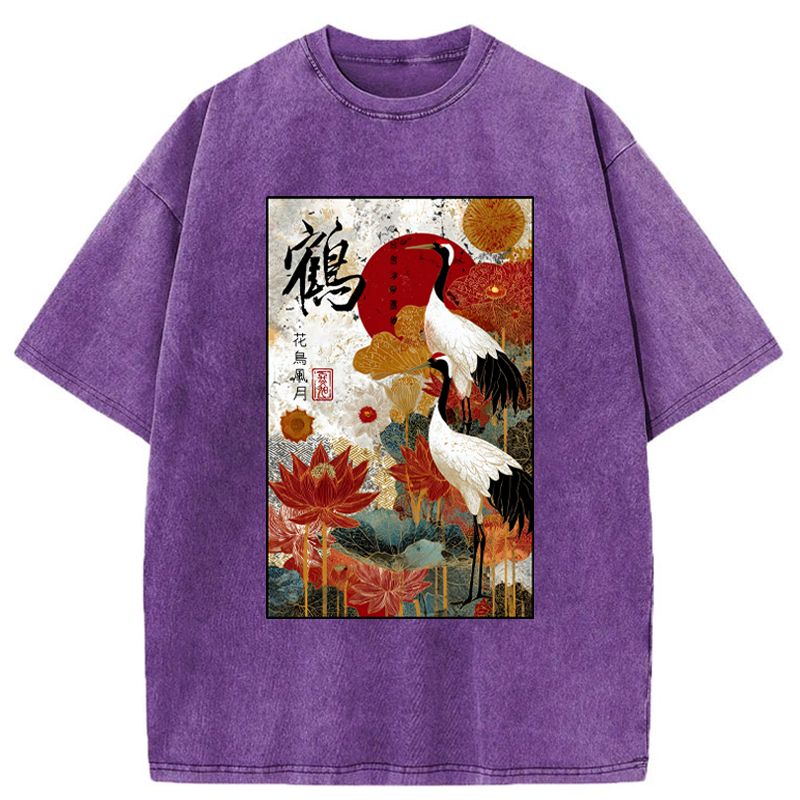 Japanese vintage washed t-shirt for summer