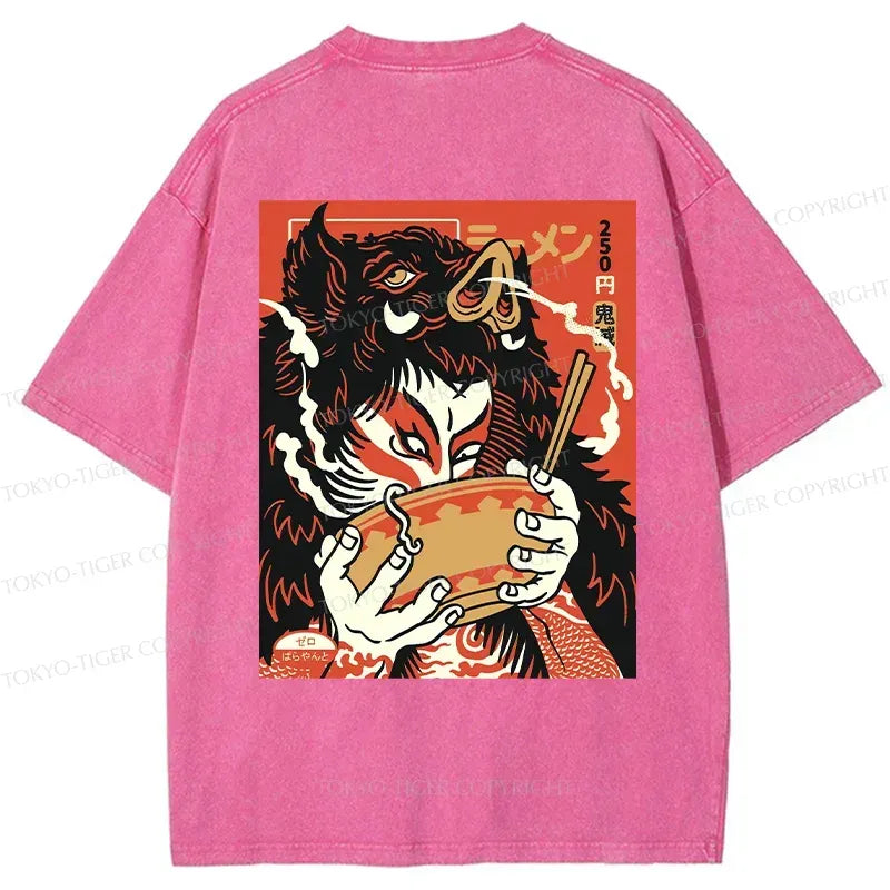 Kyoto-Lion Savage Eating Back Washed T-Shirt