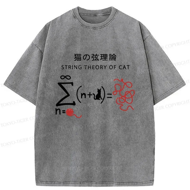 Kyoto-Lion String Theory Of Cat Washed T-Shirt