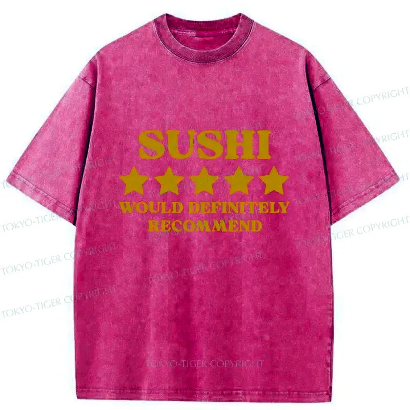 japanese sushi washed t-shirt for men