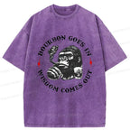 Kyoto-Lion Whiskey Funny Meme Washed T-Shirt