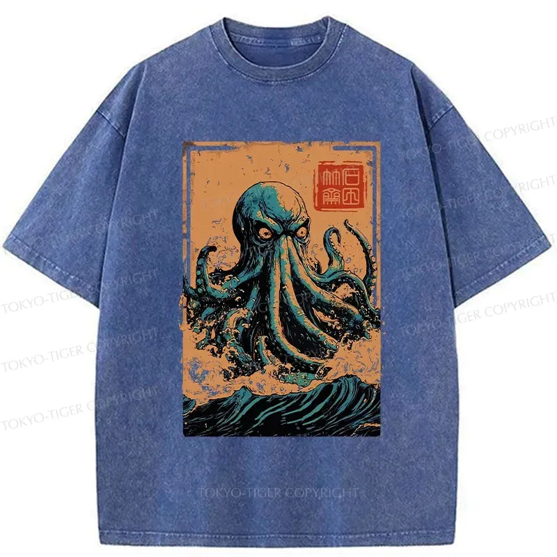 japanese ukiyo-e octopus t-shirt