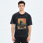 great wave octopus washed tee