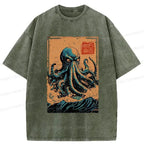 vintage japanese wave t-shirt for men