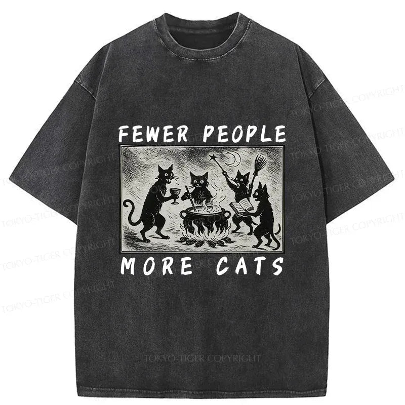 Kyoto-Lion More Cats Funny Washed T-Shirt