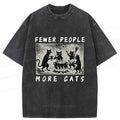 Kyoto-Lion More Cats Funny Washed T-Shirt