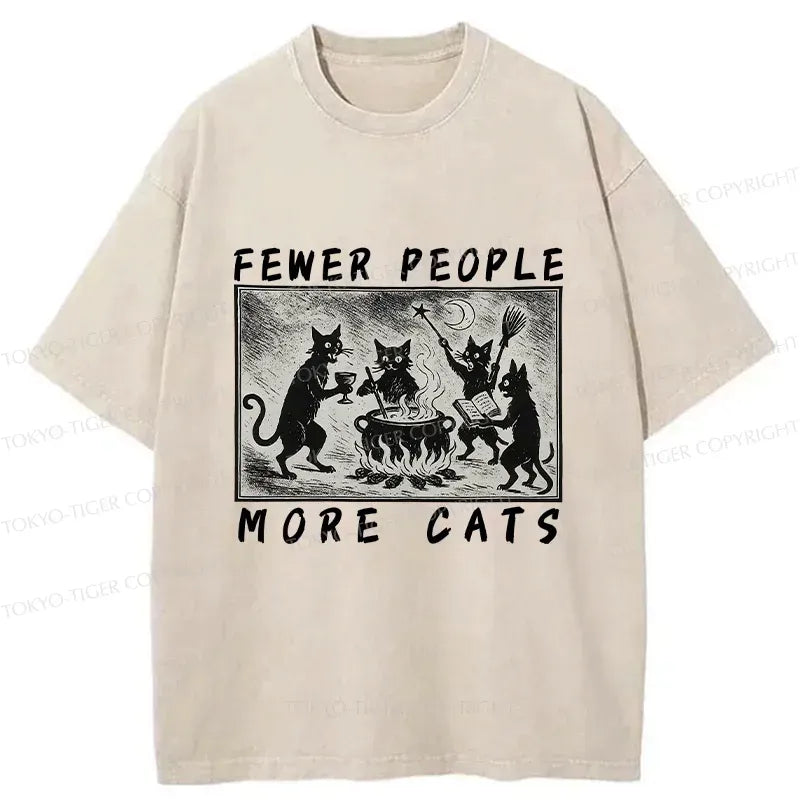 Japanese Funny Cat Washed T-Shirt