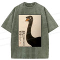 Funny Japanese Washed T-Shirt for Daily Wear