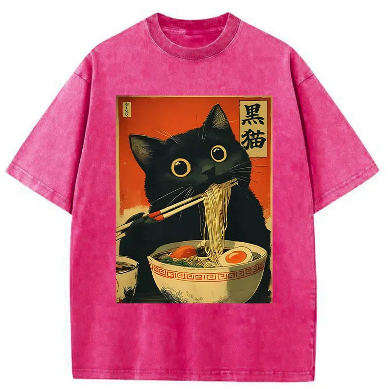 Japanese Ramen Cat T-Shirt Best Seller