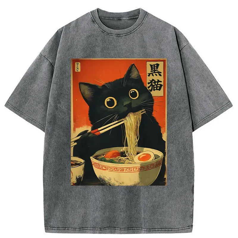 Japanese Ramen Cat T-Shirt Best Seller