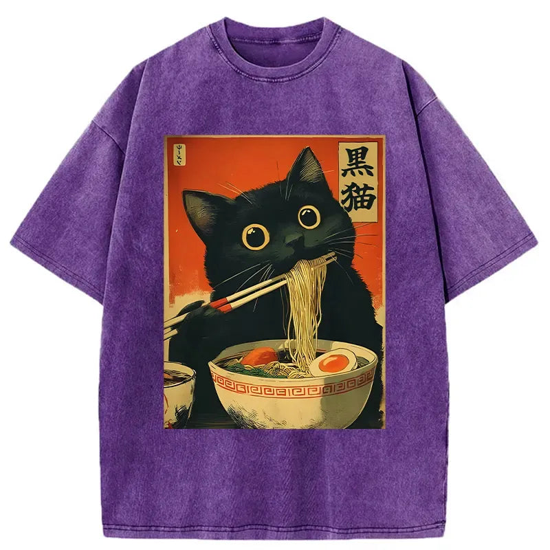 Japanese Ramen Cat T-Shirt Best Seller