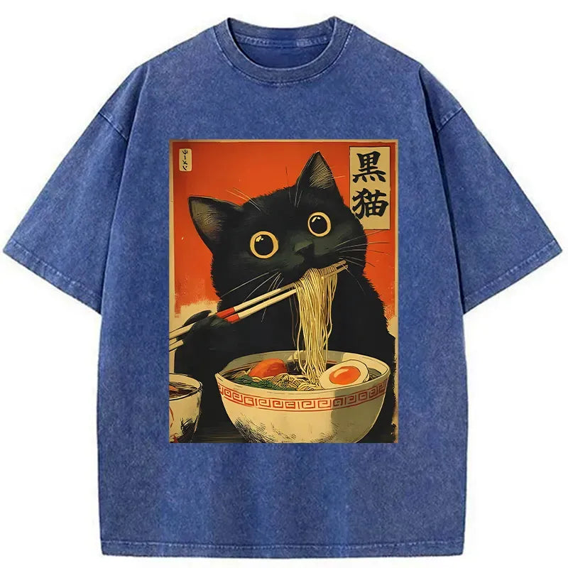 Japanese Ramen Cat T-Shirt Best Seller