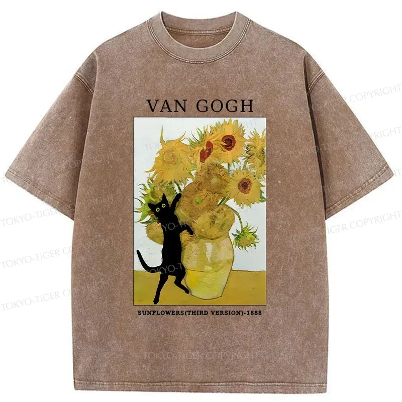 Japanese vintage cat t-shirt for summer
