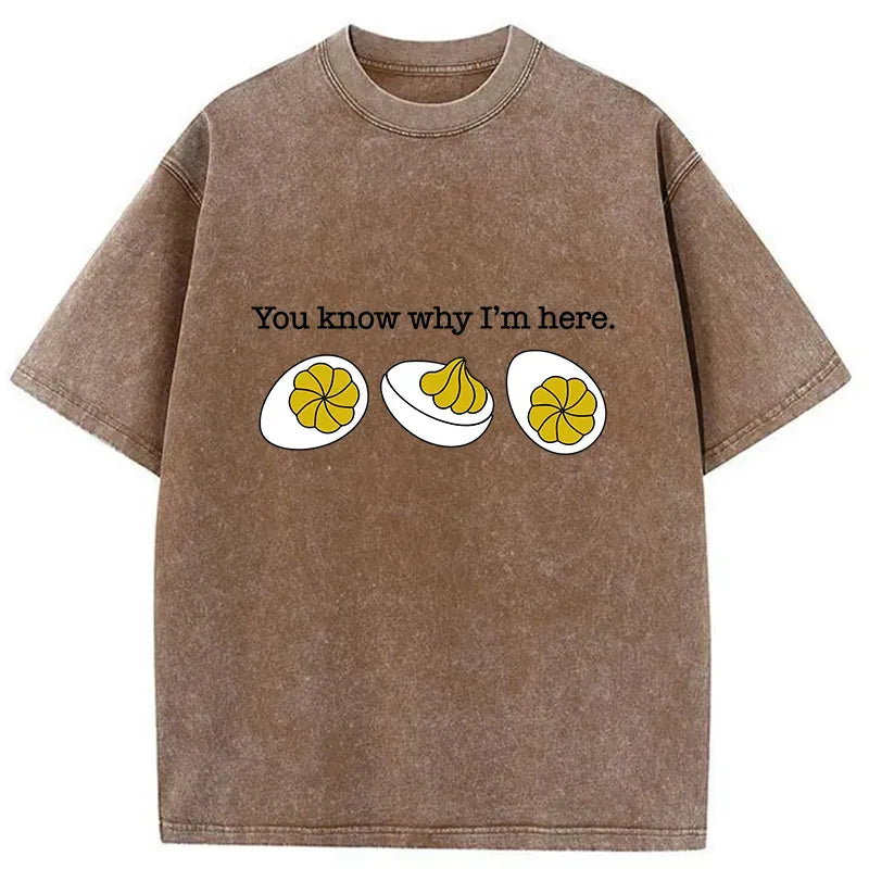 Kyoto-Lion Deviled-Eggs Funny Washed T-Shirt