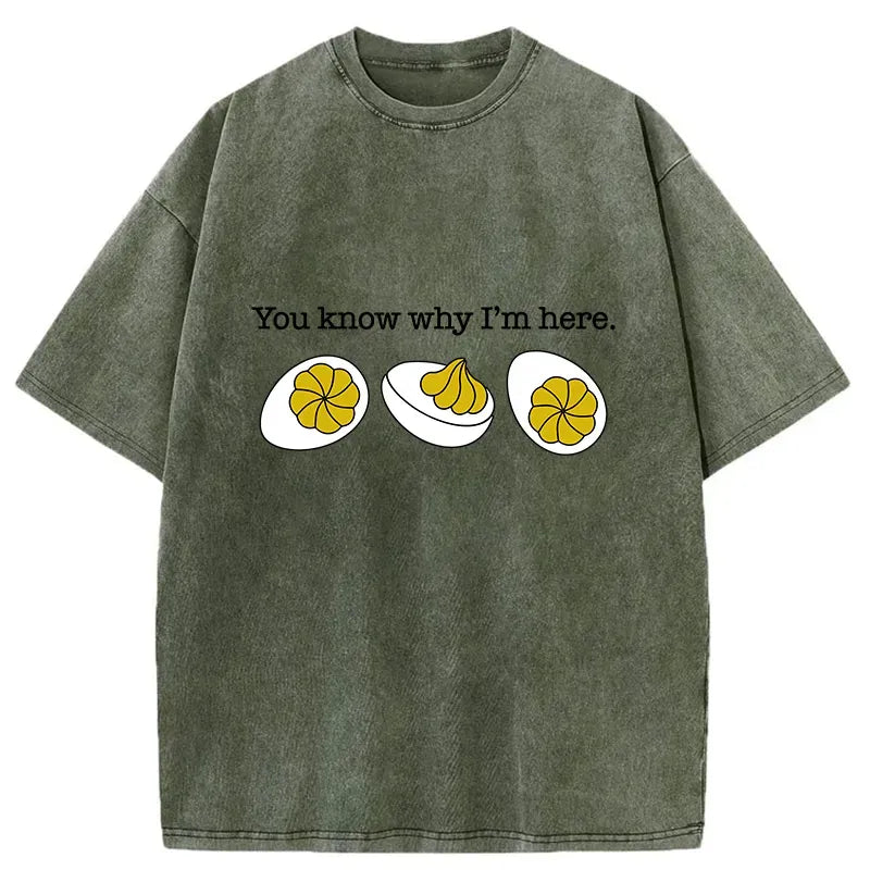 Kyoto-Lion Deviled-Eggs Funny Washed T-Shirt