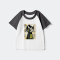 Cat and crow design kids tee for vacation