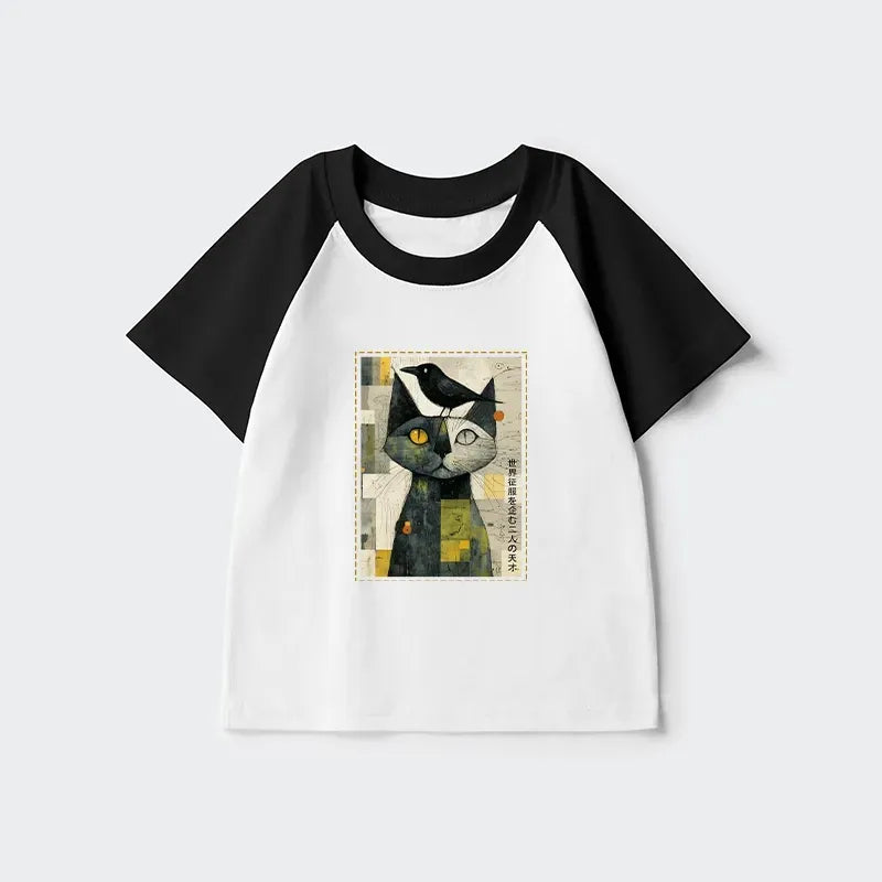 Japanese kids raglan t-shirt for daily wear